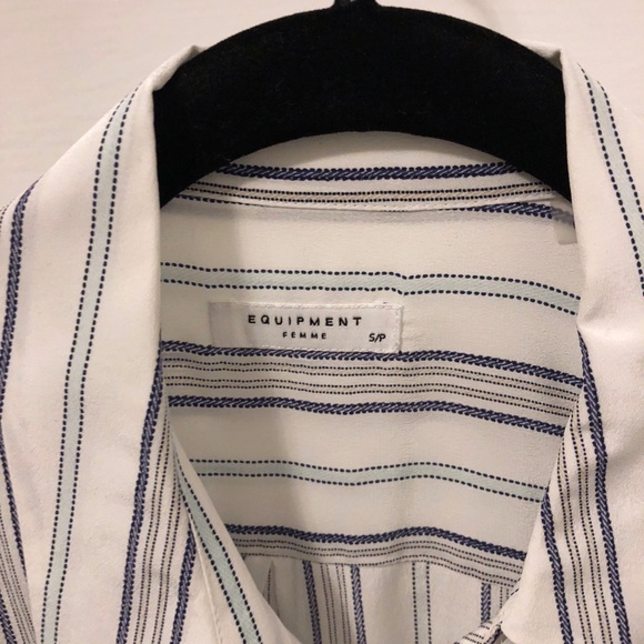 Striped silk Nautical tie front shirt - Picture 5 of 5